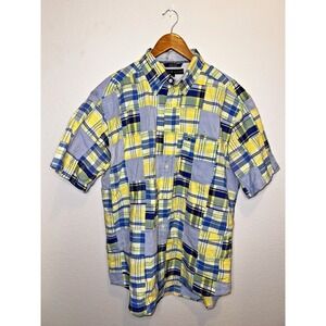 Vintage Tommy‎ Hilfiger Men's Button Up Patchwork Madras Shirt Size Large